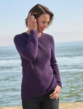 Baumwoll-Zauberpullover Apart - Dunkellila - female - Size: 40