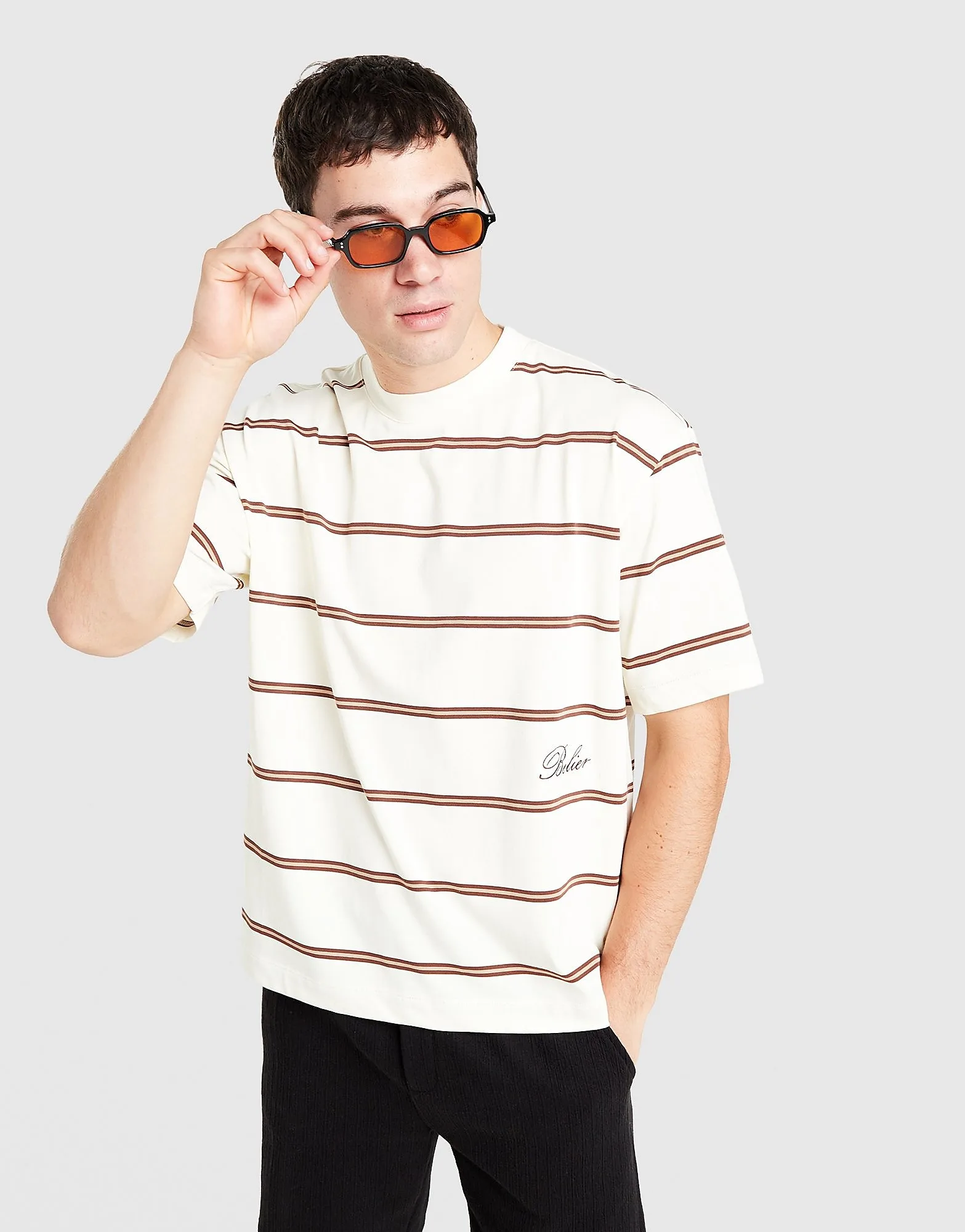 Stripe Script T-Shirt - Herren, Weiss - male - Size: L - BELIER - FashionsVida