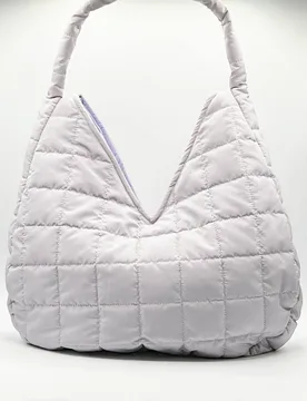 Oversized quilted shoulder bag - Lilac - Size: One Size - SVNX - FashionsVida