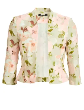 Floral bedruckter Scuba Blazer female - 44 - FashionsVida
