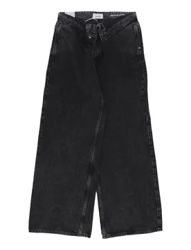Jeans Donna Roll Up Denim Black - Amish - FashionsVida