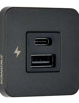 Usb-a Usb-c Indoor Charger Black One Size unisex - Scanstrut - FashionsVida