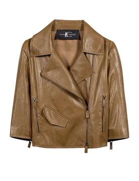 Chaqueta de cuero verde 38 - Luisa Cerano - FashionsVida