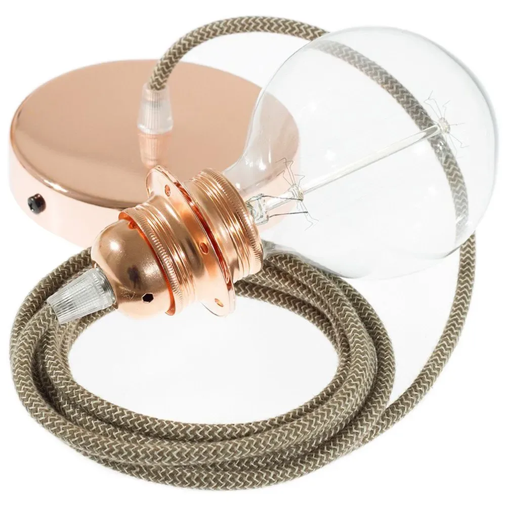 Cables Lampe Suspendue Pendel Pour Abat-jour Rd73 Zigzag Diy 1 M Tree Bark / Copper One Size - Creative - FashionsVida