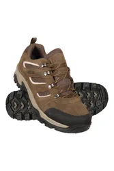 Voyage' Mens Waterproof Shoes Rubber Outsole Toe Bumper Walking Trekking Footwear Brown Synthetic Leather - Size Uk 6
