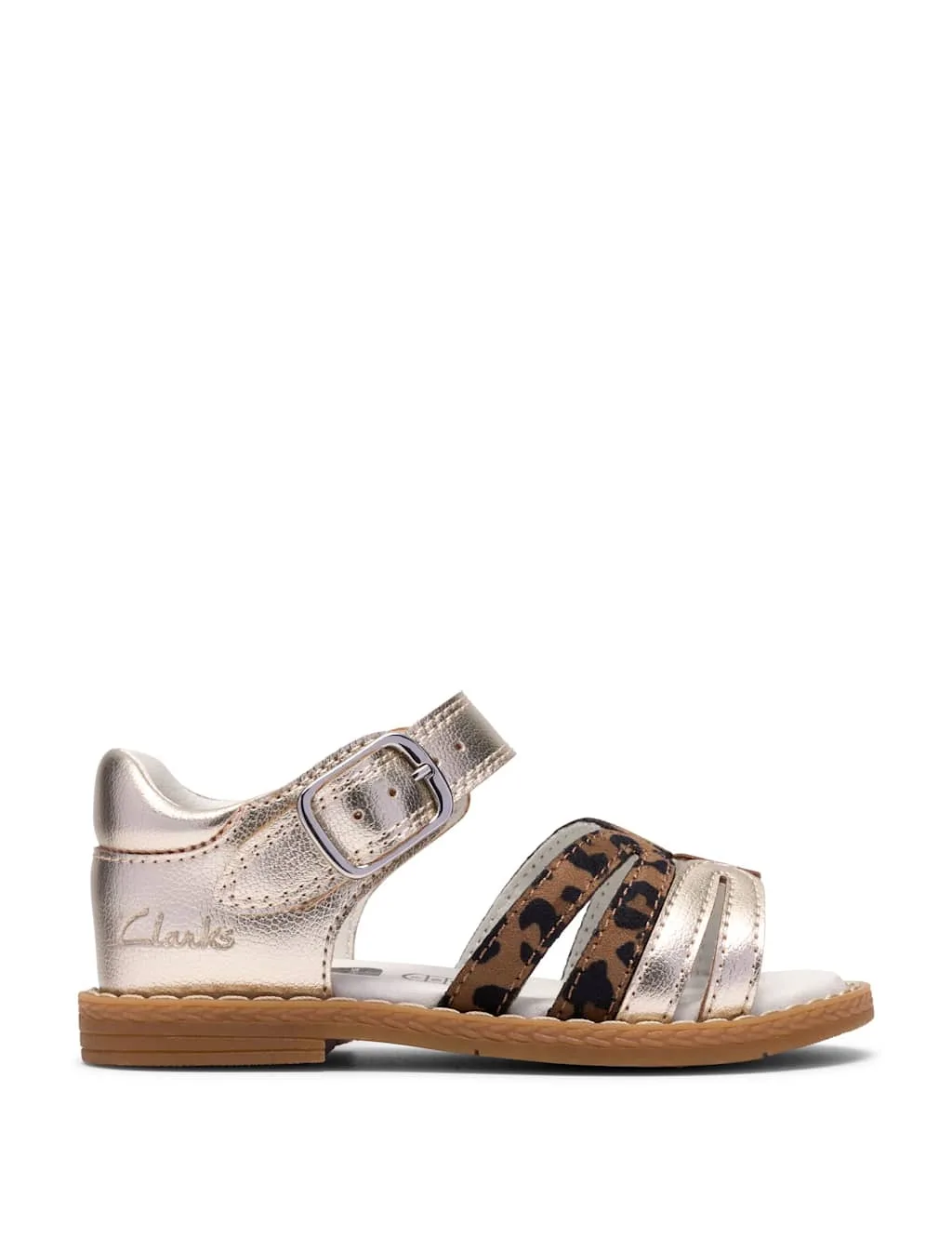 Luana Leopard Print Sandals (4-6 Small) Multi Female - Clarks - FashionsVida