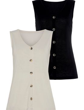 LASCANA Top beige / negro