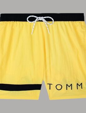 Costume da Bagno Uomo Nylon Elasticizzato con Tasche Giallo