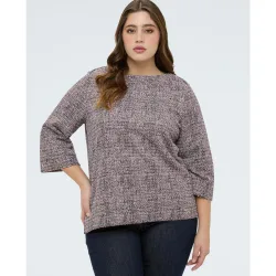 Sudadera de mujer con cuello amplio escote amplio mangas ranglan de tres cuartos