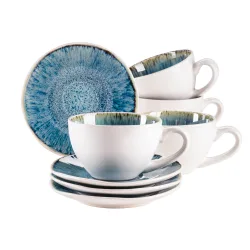 Tassen-Set, Steinzeug Frozen blau