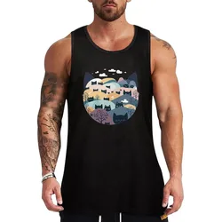 Cat Landscape 4 Tank Top High Breathable Tank Top Lightweight Cool Shirt