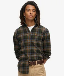 Superdry Herren Langärmliges Baumwoll-holzfällerhemd Grün - Größe: S