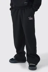Herren Wide Leg M Star Jogginghose Black Größe Small