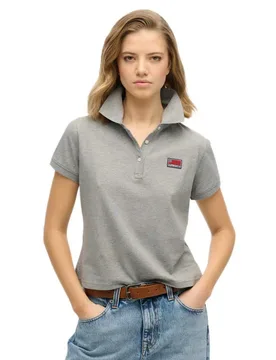 Polo A Maniche Corte Ath Essential Graphic Grey Marl XL - Superdry - FashionsVida