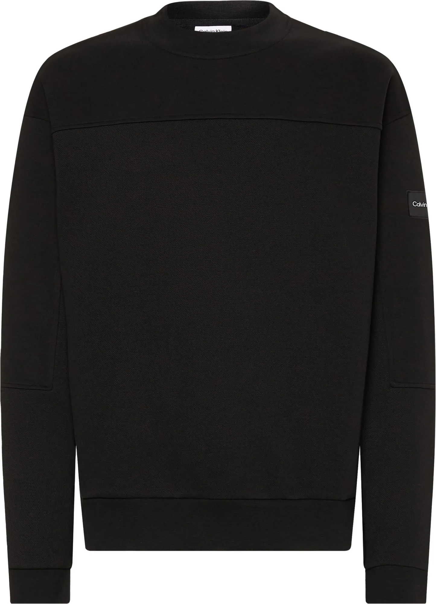 Piquet Interlock Comfort Crewneck K10K109708 BEH NERO - Calvin Klein - FashionsVida