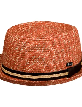 Carignano Pork Pie Straw Hat by - red-mottled - Unisex - Size: M (56-57 cm) - Lipodo - FashionsVida