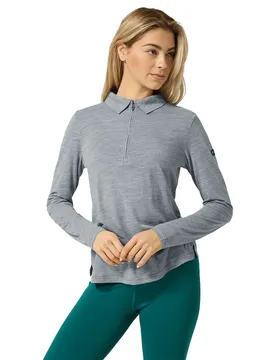 Polo à Manches Longues Zip Regular Fit Cashmere Grey Melange M