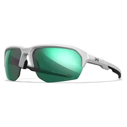 Jakl Polarized Sunglasses Green / Polished White One Size Men,Women