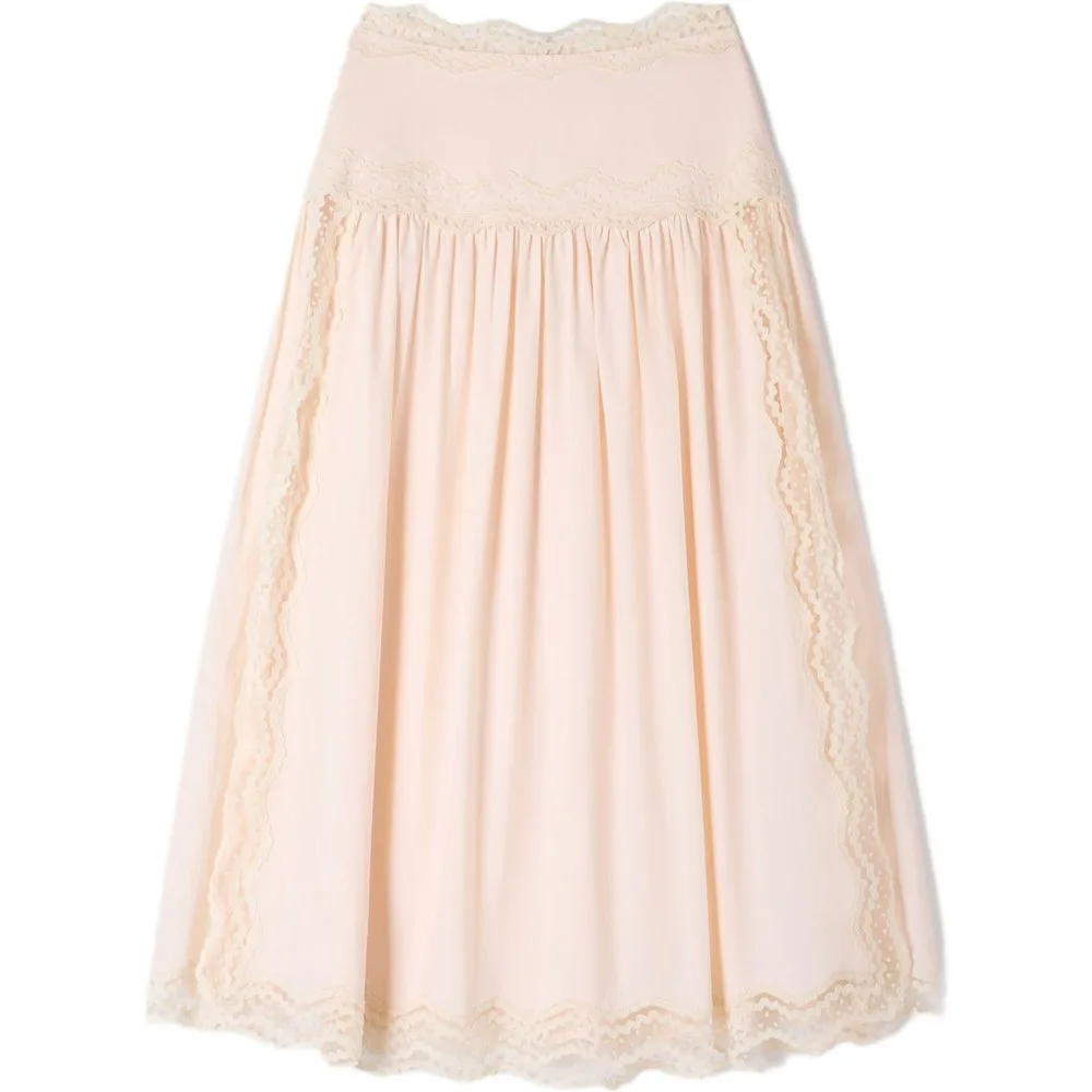 Falda larga acampanada de algodón 100% - sandro - FashionsVida