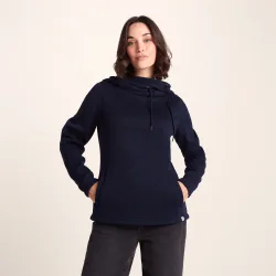 Acer Womens Knitlook Fleece Hoody Oxford Blue Marl - Size 18 Uk