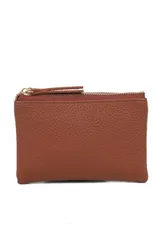 Women's Pebbled PU Leather Wallet in Brown - Brown - Size: One Size