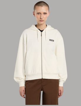 Felpa Donna Boxy con Zip e Cappuccio, Fleece 390g/m²