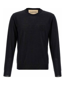 Maglione con ricamo logo