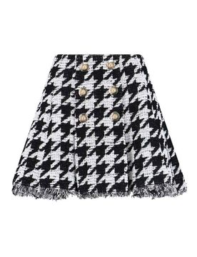 Balmain Gonna Mini Pied De Poule