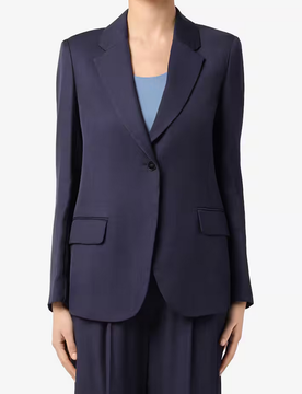 MARELLA giacca misto lino donna blu