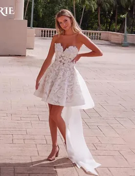 LORIE Bow Short Wedding Dresses Sweetheart Lace Applique Backless A-line Bride Gown Bride Party Gown vestidos de noviaCustomized - Aliexpress - FashionsVida