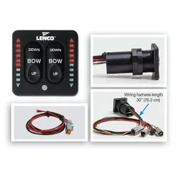 Electric Trim Tab Switch Kit For Single Actuator Led Indicator Black One Size unisex