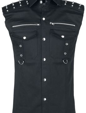 Gothic Kurzarmhemd - Ronnie - S bis XL - für Männer - Größe M - schwarz - Männer - male