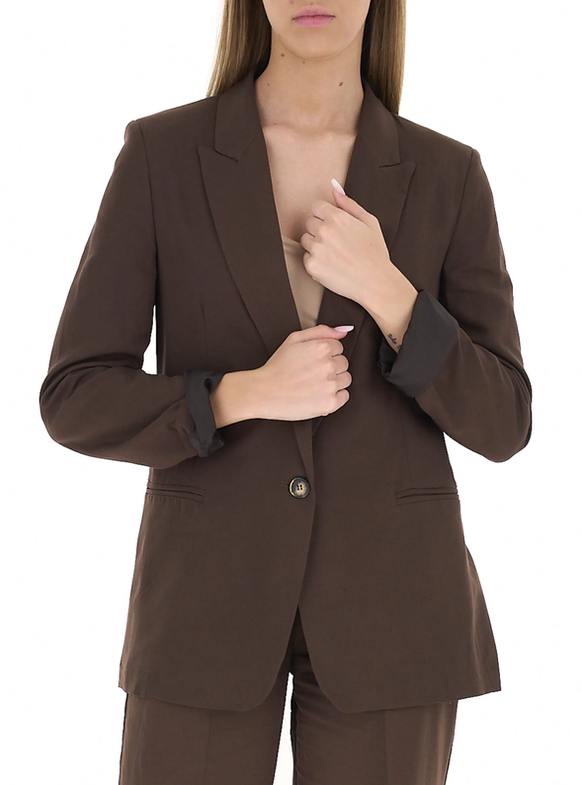 Blazer misto viscosa TESTA DI MORO M - VICOLO - FashionsVida