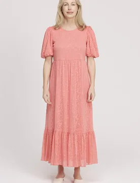 Women's Yasmine Jersey Tiered Midi Dress in Dusty Pink Size: 18 - Dusty Pink - Size: 18 - Finery London - FashionsVida