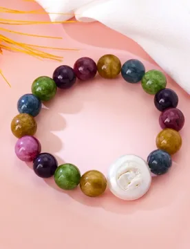 Classica Ethnic Style Colorful Agate Bracelet Elegant Light Luxury Niche Style Baroque Pearl Elastic Bracelet - Aliexpress - FashionsVida