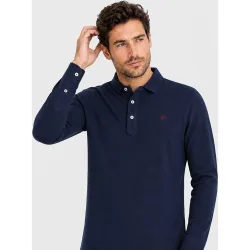Polo de piqué de hombre corte classic manga larga