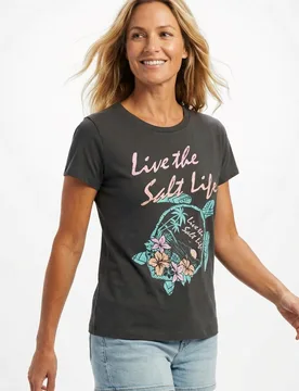 Neon Turtle Womens T-Shirt - - Size: 5XL - Salt Life - FashionsVida