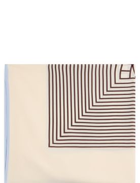 Totême Silk Scarf with Geometric Diagonal Stripe Pattern, 80cm x 80cm