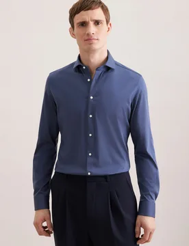Slim Jerseyhemd Uni Grau 37 - Seidensticker - FashionsVida