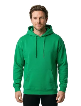 Felpa Con Cappuccio Basic Oversized Grass Green S - Build Your Brand - FashionsVida