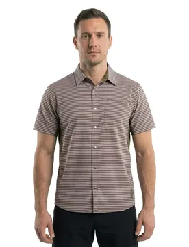 Camicia A Maniche Corte Vibe Grey Stripe