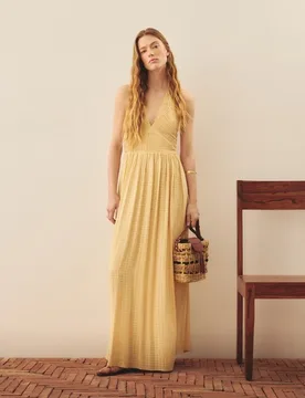 Vestido largo con escote de tiras - Southern Cotton - FashionsVida