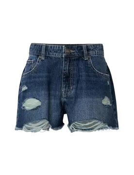Short - Ladies Destroyed Denim Shorts - 27 bis 30 - für Damen - Größe 30 - blau - Frauen - female - Urban classics - FashionsVida