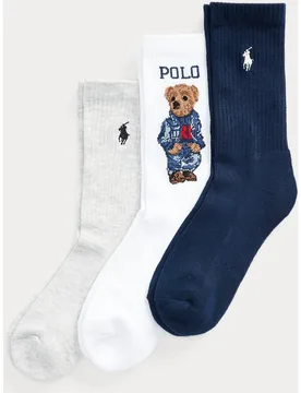Pack de 3 pares de calcetines de mujer con estampado - Polo Ralph Lauren - FashionsVida