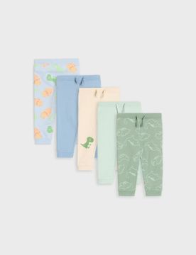 Pantaloni jogger con stampa di dinosauri 5 pack - blu pallido