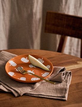Piatto con motivo zucca - arancione