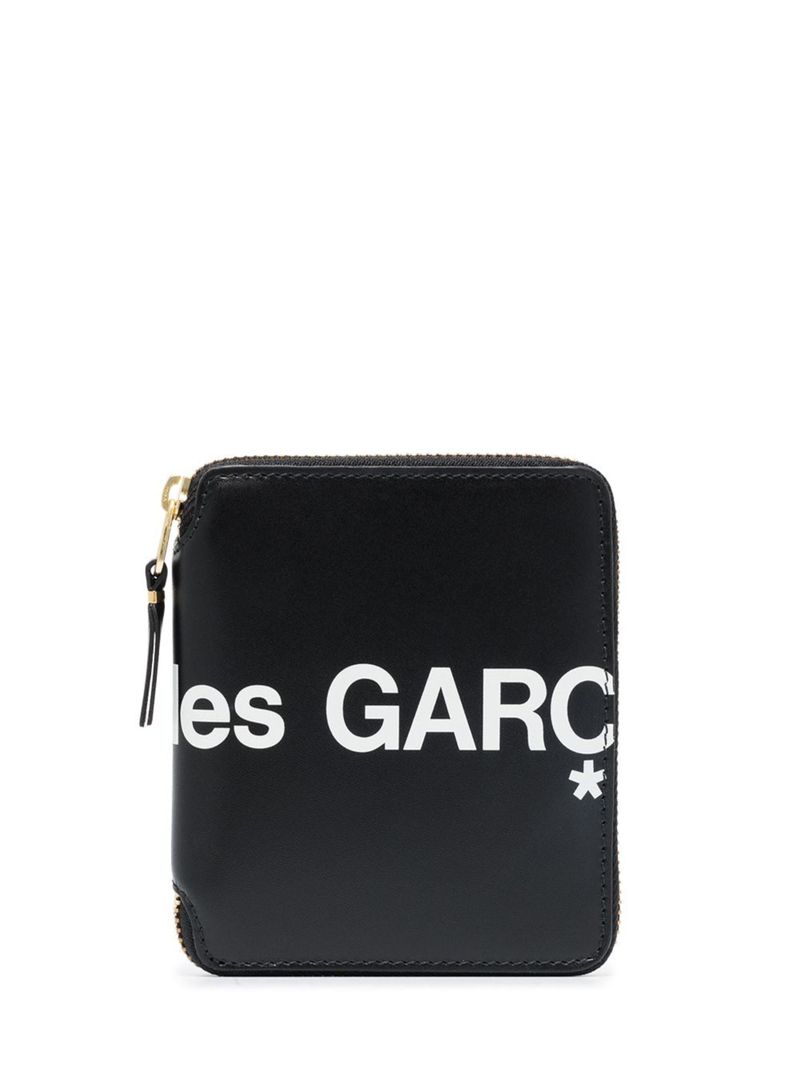 Zip-Around Leather Wallet with Logo