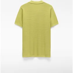 Polo de manga corta de hombre en punto estructura con cuello pico