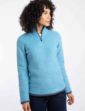 Beye Womens 1/4 Zip Grid Fleece - - Size: 14 - Weird Fish - FashionsVida