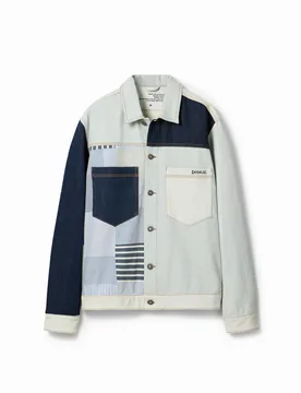 Surchemise en jean patchwork BLUE S male - Desigual - FashionsVida